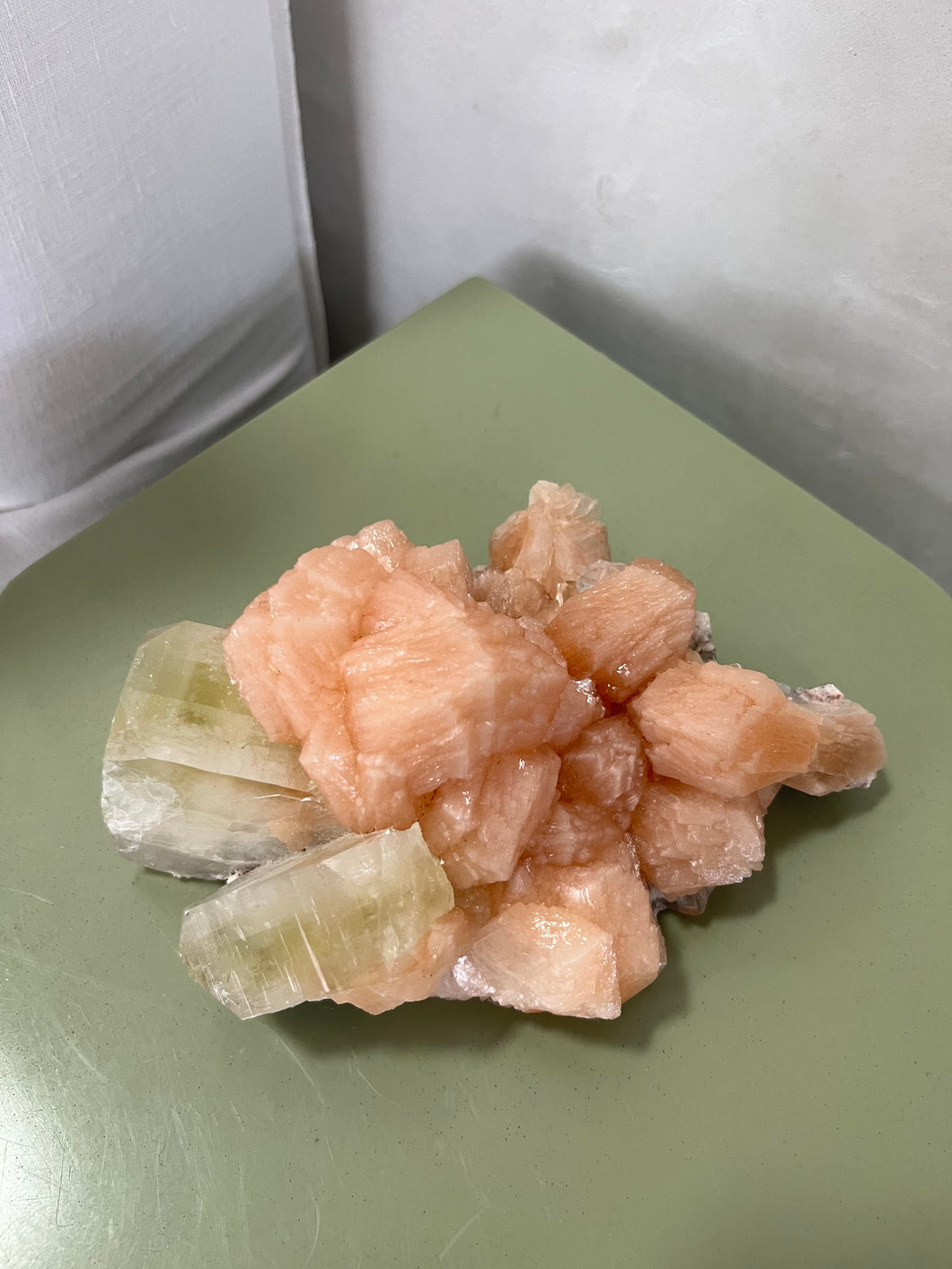 Green Apophyllite with Stilbite