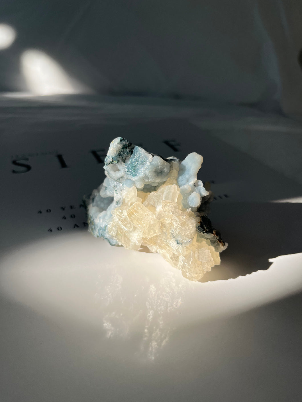 Blue Chalcedony with Calcite