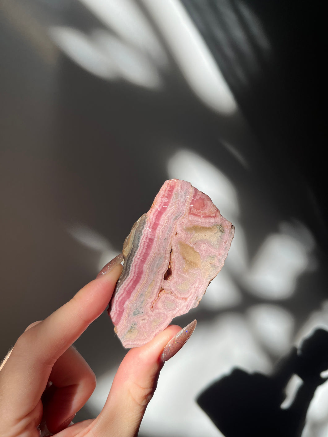 Rhodochrosite with Pyrite Slab