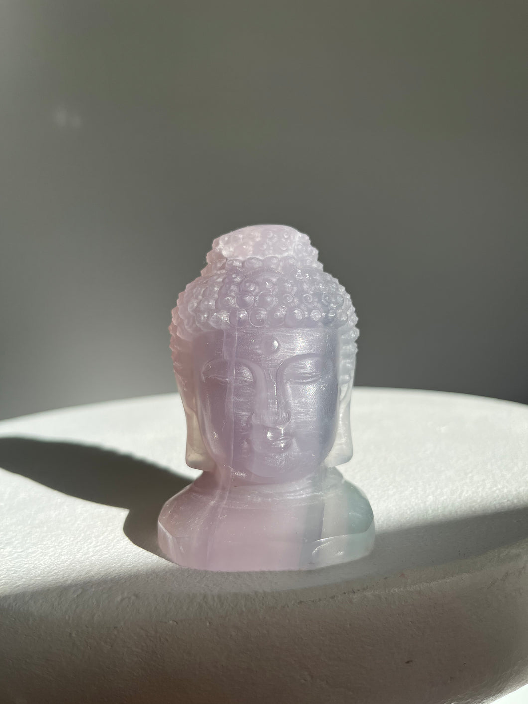 Lavender Fluorite Buddha Head 004