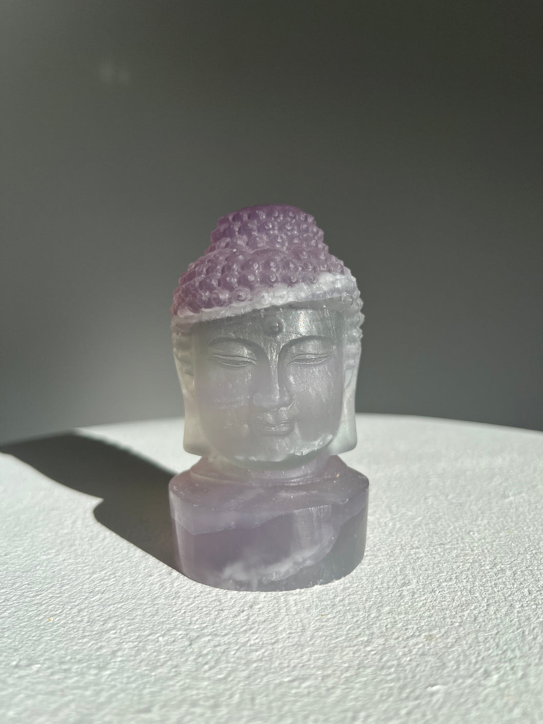 Lavender Fluorite Buddha Head 008