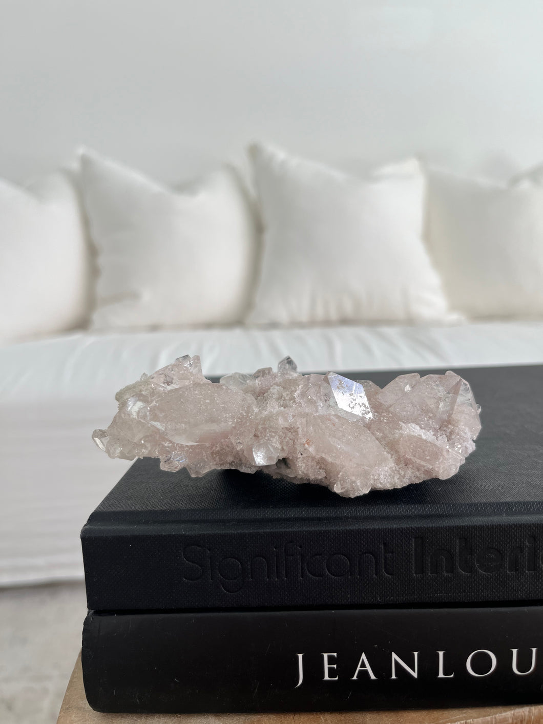 Apophyllite on Pink Chalcedony