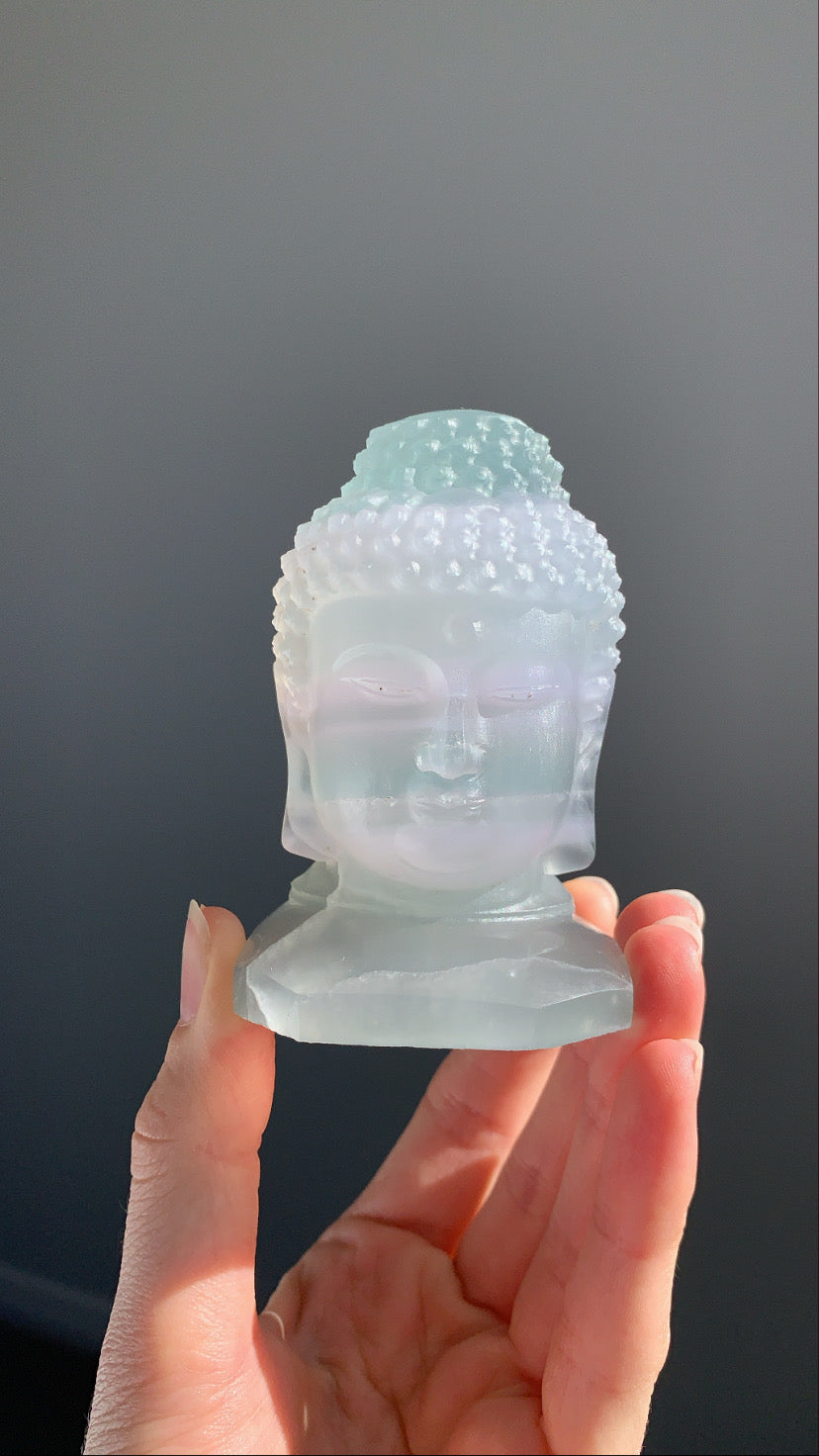 Lavender Fluorite Buddha Head 002