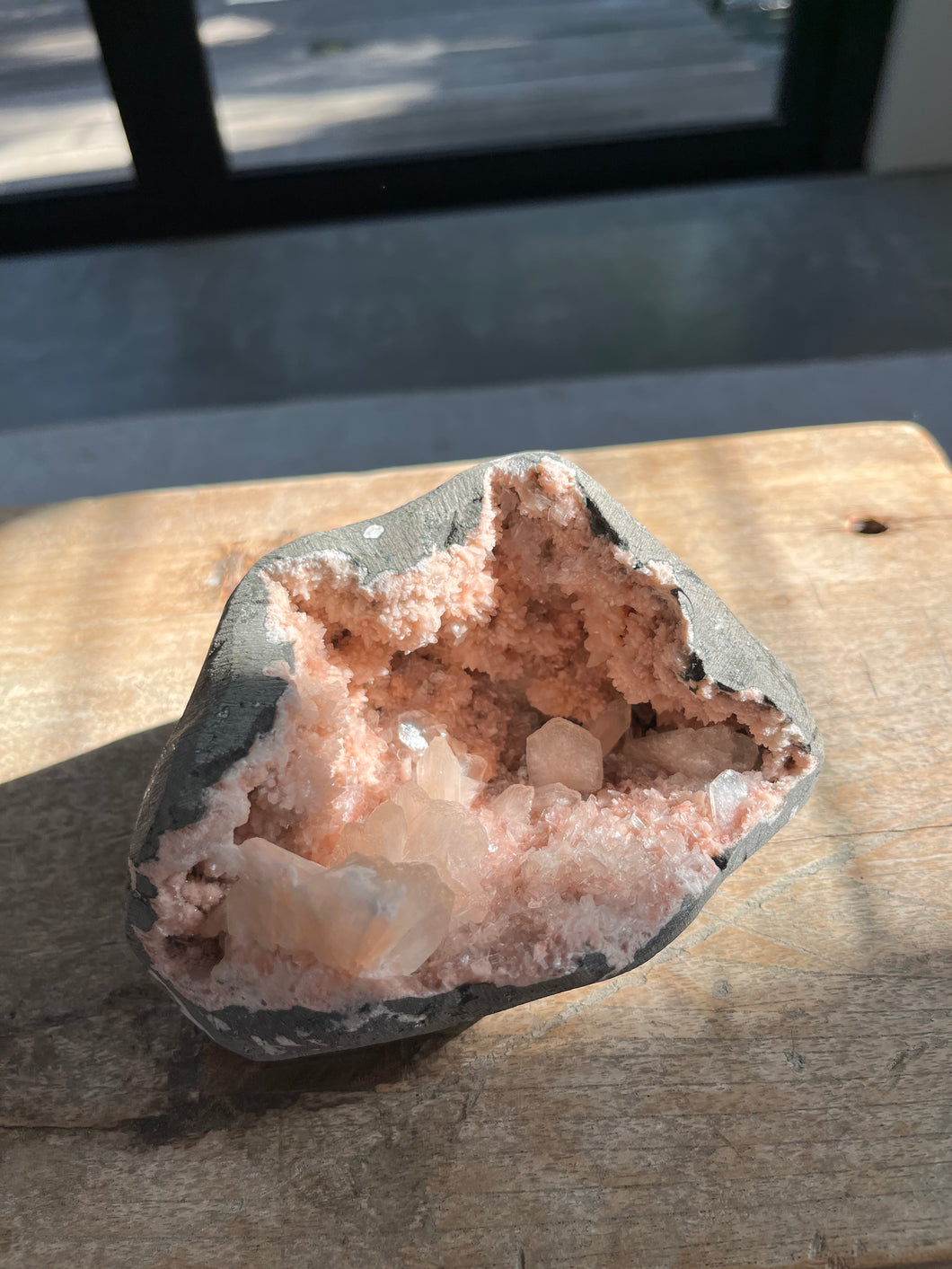 Pink Heulandite Geode